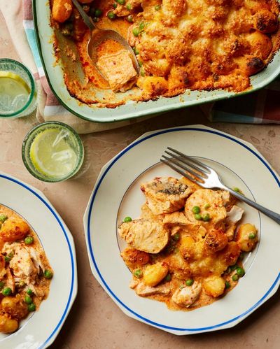 Rukmini Iyer’s quick and easy recipe for harissa and gnocchi-topped fish pie