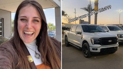 Woman Walks Up to a Brand-New Ford Lariat. Then She Learns it has a New 'Luxury' Feature