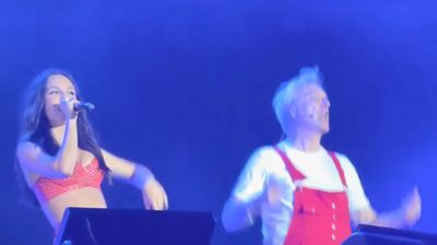 Olivia Rodrigo and David Byrne ignore the nasty weather and get down at the New York Governor’s Ball fest
