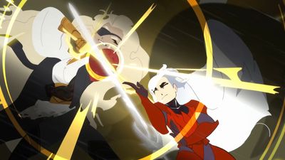 At Fate's End is a gorgeous action adventure where you can pull a 'legendary God Sword' from your throat to work through family trauma in duels with siblings who use their own spines as weaponry