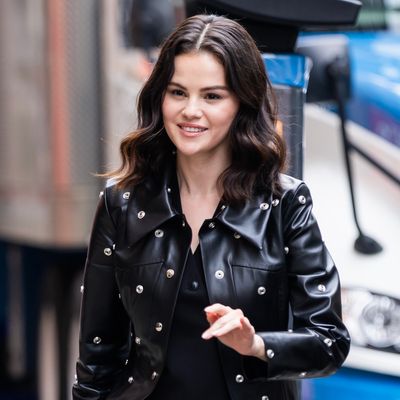 Selena Gomez's Studded Leather Coat Proves Her 'Only Murders' Style Signature Isn't a Mystery
