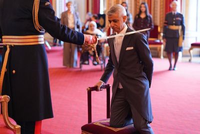 Sadiq Khan knighted in Buckingham Palace ceremony