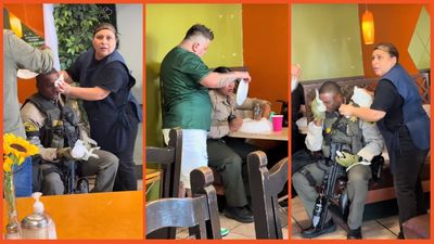 ‘They are hard working people’: Restaurant workers show what true compassion looks like as they help injured police officers in LA