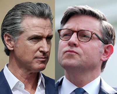 Mike Johnson suggests Gavin Newsom should be ‘tarred and feathered’