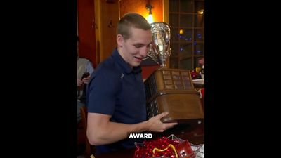 Canadiens Defenseman's Parents Surprise Him With Calder Trophy As Top NHL Rookie