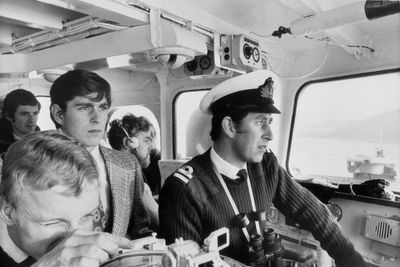 King reunites with old Royal Navy shipmates for trip down ‘memory sea-lane’