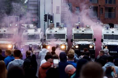 ‘Masked thugs’ start fire at leisure centre on third night of violence in Northern Ireland