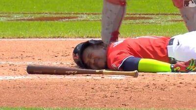 Jose Ramirez Took a Quick Nap at the Plate After Being Hit By Pitch vs. Reds