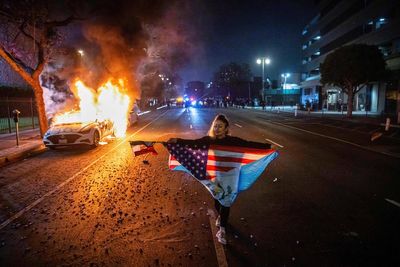 AP PHOTOS: Mexican flags at LA protests spark debate over symbolism