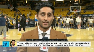 NBA Insider Provides Tyrese Haliburton Update After He Limped Out of Game 2 Presser