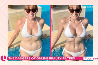Lorraine Kelly shares shock bikini picture to highlight dangers of AI beauty filters