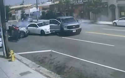 ICE Agents in Unmarked Trucks Ram Into Car With Children in the Backseat to Arrest Los Angeles Man