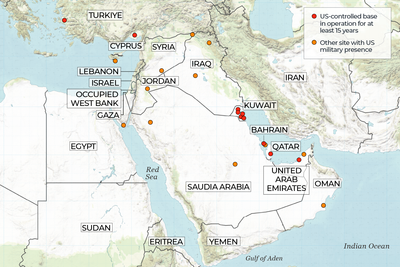Mapping US troops and military bases in the Middle East