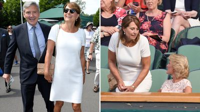 Peachy keen: Carole Middleton’s quilted bag is a summer must-have