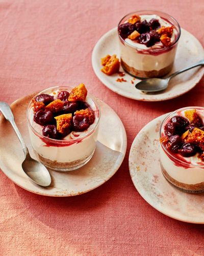 Benjamina Ebuehi’s recipe for cherry and honeycomb cheesecake pots