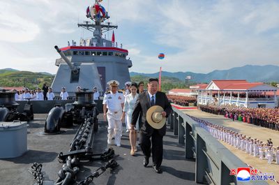 N Korea’s Kim eyes more warships as damaged destroyer relaunched