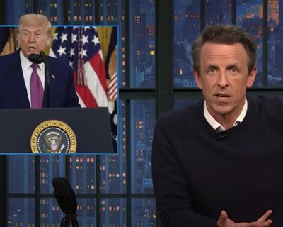 Seth Meyers on Trump’s falling approval rating: ‘Worth remembering that people don’t like this’