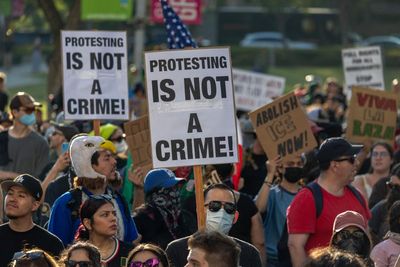 ‘A moral obligation to protest’: LA residents on being thrust into chaos