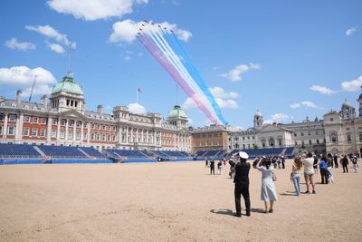 Red Arrows make history with sustainable fuel flypast for King’s birthday