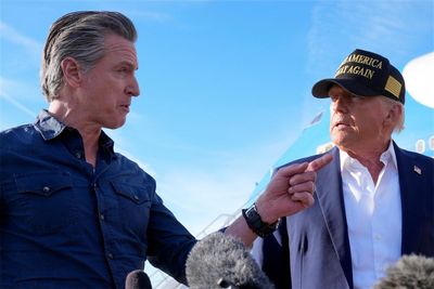 ‘This moment was thrust upon him’: Gavin Newsom steps up to parry Trump’s ‘wrecking ball’ attacks on American democracy