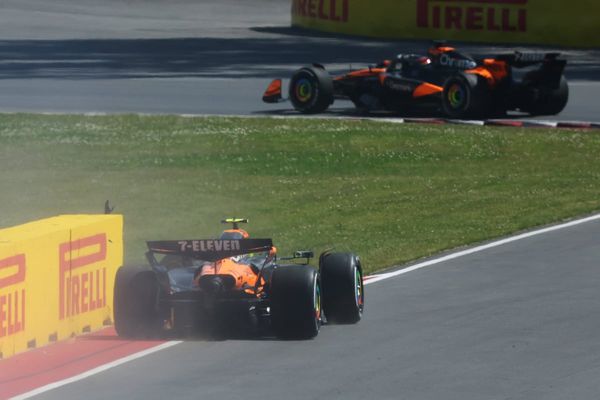 Lando Norris and Oscar Piastri collide as George Russell wins Canadian Grand Prix