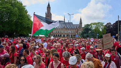 Over 100,000 people attend 'red line' protests for Gaza in Brussels and The Hague