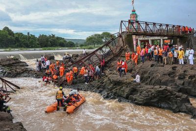 Four dead after dozens swept away in bridge collapse in India