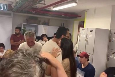 Watch: Israelis huddle in Tel Aviv bomb shelter before deadly Iran missile strike