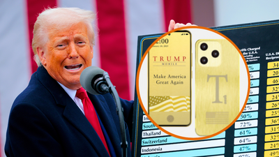 ‘What in the North Korea is this?!’: Trump unveils gold smartphone he hopes will beat the iPhone