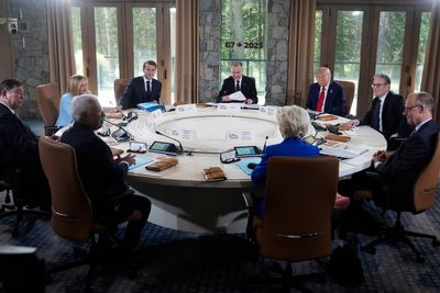 Photos of world leaders in Canada's Rocky Mountains for the G7 summit