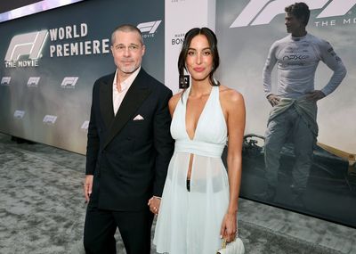 Brad Pitt makes rare appearance with girlfriend Ines de Ramon at F1 premiere in NYC