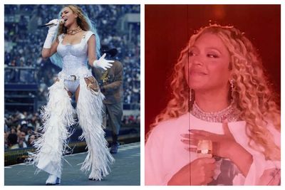 Beyonce fights back tears in emotional moment as she pays tribute to Tina Turner during final London show
