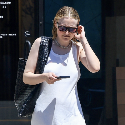 Dakota Fanning Styles Hailey Bieber's Favorite $5,400 Bottega Veneta Bag With Low-Key Flip-Flops