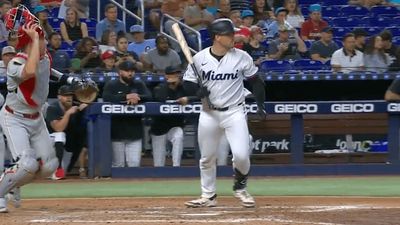 Marlins Catcher Didn't Even Realize He Hit One of the Most Improbable Ground Balls