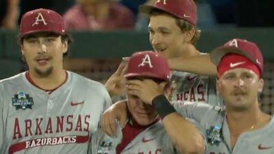 Arkansas Players Console Teammates After Heartbreaking Errors at College World Series