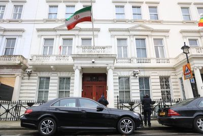 Seven men arrested after two people injured at protest outside Iranian Embassy