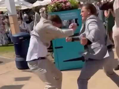 Violent brawl breaks out at Royal Ascot as suited men trade punches in front of shocked onlookers