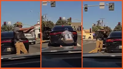 ‘None of us are safe’: Footage of ICE agent pulling a weapon on civilian goes viral but the internet is divided over whether it was justified
