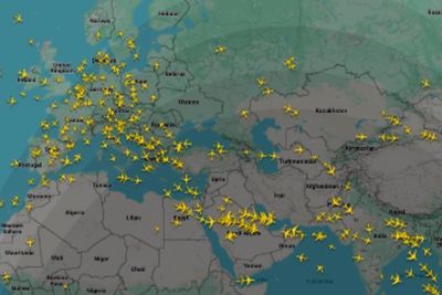 Stunning map shows the lengths pilots go through to avoid conflict zones
