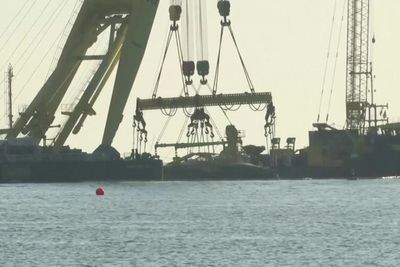 Sunken British super yacht raised from seabed off coast of Sicily