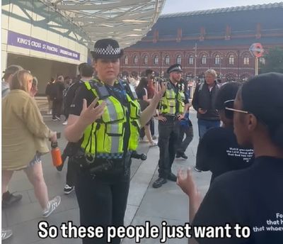 Shocking moment police officer tells Christians to stop preaching the gospel outside King's Cross station