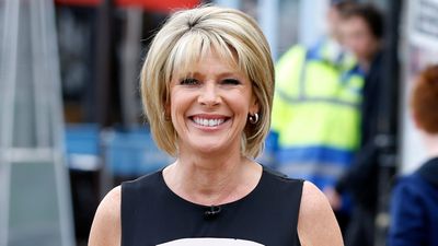 Ruth Langsford styles Broderie Anglaise blouse with trending turn-up jeans to create a breezy smart-casual look