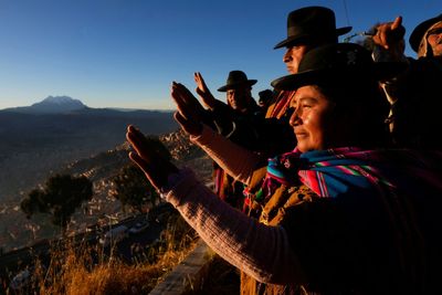 Photos of Bolivians ushering in the Andean New Year 5533 with sunrise celebrations