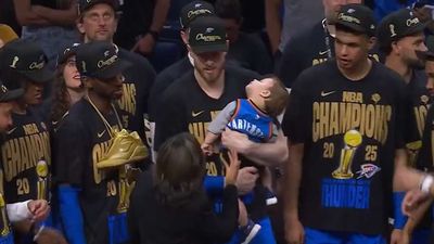 Isaiah Hartenstein's Son Slept Through Thunder Title Celebration, Immediately Went Viral