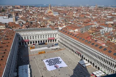 Greenpeace joins anti-Bezos protest with Venice banner complaining about billionaire tax breaks