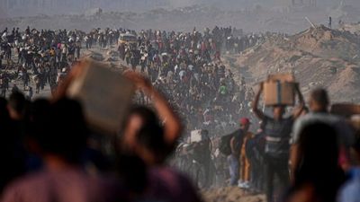 At least 25 killed after Israeli army opens fire near aid trucks in Gaza, hospitals say