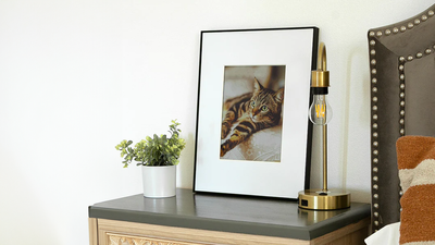 This is the world's first digital photo frame that you don't have to plug into the power outlet!