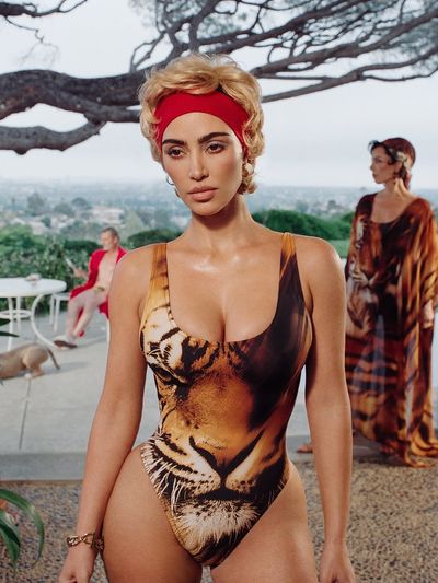 Kim Kardashian's SKIMS Unveils a New Striking Swimwear Collaboration With Roberto Cavalli