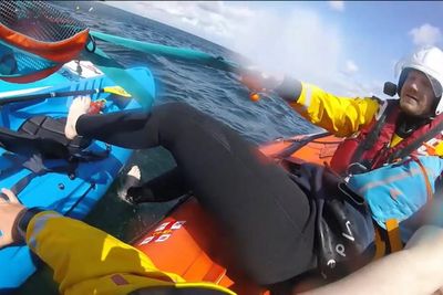 Watch: RNLI rescues kayaking expedition gone wrong in strong winds