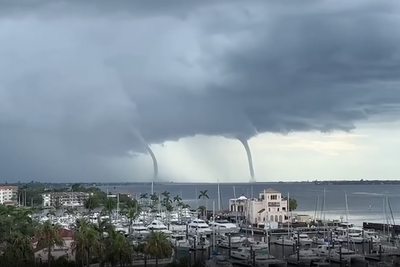 Watch as huge twin waterspouts swirl off Florida coast